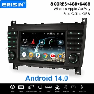 64GB Android 14 Navi Autoradio CarPlay Wifi DAB+USB Mercedes C/CLC/G-Klasse W203 - Bild 1 von 24