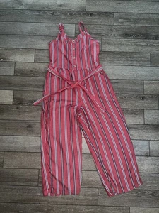 UEC ABERCROMBIE & FITCH GIRLS 100% VISCOSE RED WHITE BLUE STRIPE JUMPSUIT 13/14 - Picture 1 of 14
