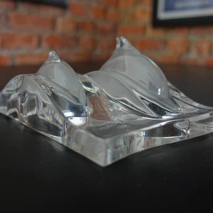 Glass dolphin paperweight – clear Murano style – decorative ornament - Picture 1 of 7