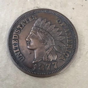 Vintage Oversized 3" 1877 Novelty Indian Head Penny Large Coin One Cent - Picture 1 of 2