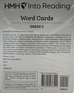2nd Grade 2 HMH Into Reading Version 3 Word Cards 2025 - Picture 1 of 1