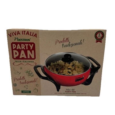 Bestron Partypfanne APP800 XL 1500W mit Glasdeckel, Antihaft, Rot/Schwarz B-Ware - Bild 1 von 4
