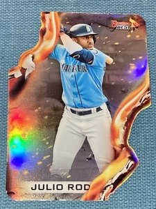 E532 Julio Rodriguez 2021 Bowman's Best #HW-27 Heatwave Die Cut Seattle RC - Foto 1 di 2
