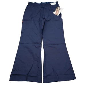 Pantalone Dickies donna L blu svasato scrub divise mediche fondo gamba larga - Foto 1 di 11