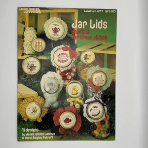 Leisure Arts Leaflet 211 Jar Lids Cross Stitch Pattern - Picture 1 of 2