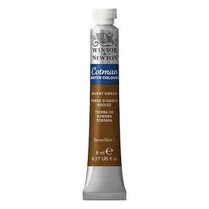 WINSOR & NEWTON COTMAN WaterColours Paint Tube 0.27 OZ Burnt Umber 076 - Picture 1 of 2