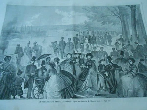 Gravure 1862 - La terrasse de Bruhl à Dresde - Foto 1 di 1