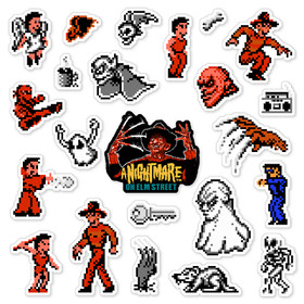 A Nightmare on Elm Street Stickers Nintendo NES Pixel Art 23 Sticker Pack
