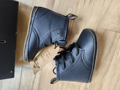 Dr. Martens Infant Booties Size 4 US   UK 3 - Black Crib Shoes 1460 Boy/Girl - Image 1 of 4