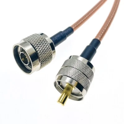 N male to UHF male PL259 plug RG142 Coaxial Coax double shield cable 50ohm Lot - Image 1 of 4