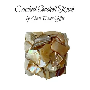 CRUSHED Seashell Cabinet Knobs for Coastal and Nautical Decor in Natural Colors - Picture 1 of 7