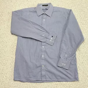 Louis Philippe Mens Shirt sz 42 Blue Plaid Button Up Lightweight 100% Cotton - Picture 1 of 13