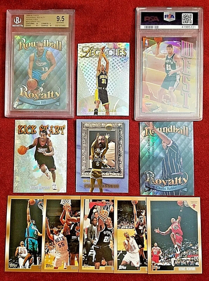 1998-99 Topps Duncan Shaq Iverson Roundball Royalty REFRACTOR Hill BGS 9.5 - Image 1 of 1