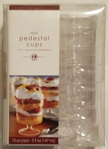 Pedestal Cups Mini 10-Piece 5oz clear plastic, dessert cocktail party Amscan - Picture 1 of 7