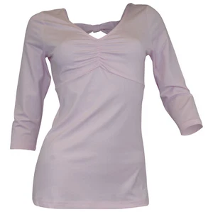 B.C. Damen Tunika T-Shirt V-Ausschnitt Bluse Rose Sand 3/4 Arm VShirt Polyamid - Bild 1 von 4