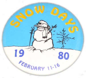 Snow Days 1980 Snowman botón trasero 5 - Imagen 1 de 2