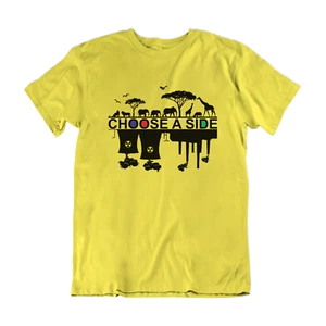 Camiseta Cambio Climático - Elige Un Lado Animales O Contaminación, Hombres Mujeres Orgánica - Imagen 1 de 6