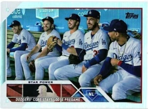 2023 TOPPS SERIES 1 - RAINBOW FOIL # 113 - LOS ANGELES DODGERS TEAM CARD - Picture 1 of 2