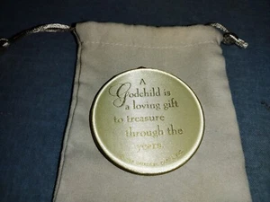Hallmark 1985 GODCHILD Christmas Ornament Satin Cameo Cherubs Angels - Picture 1 of 3