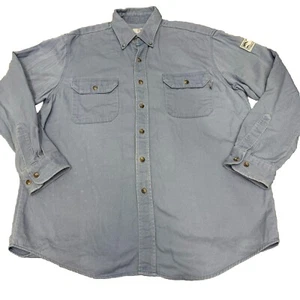 Tyndale Fr Button Down Shirt Men's L Powder Blue Spots 9 CAL CAT 2 Arc Rated - Picture 1 of 11