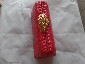 RODO ROT GLASIERTE GEFLECHT GEWEBTE TASCHE / Made in Italy - Bild 1 von 6