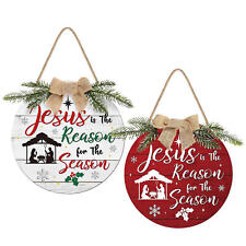 Jesus is The Reason for The Season Door Sign Christmas Front Door Sign 