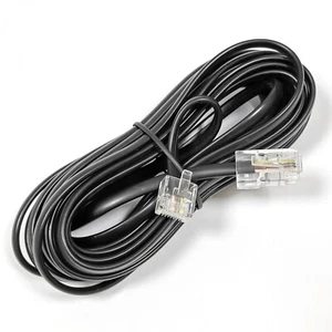 Telefon Kabel Modularkabel Western Stecker RJ-45 auf RJ45 schwarz VoIP short  - Afbeelding 1 van 13