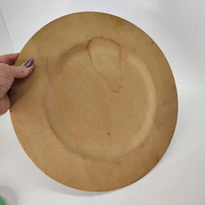Wood Plate Charger Rustic Farmhouse Decor Tray 12 Inch Wooden Plain Simple Round - Picture 1 of 10