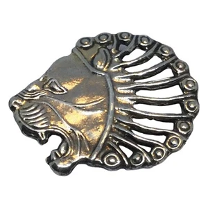 MMA Metropolitan Museum of Art Vintage LION HEAD Brooch Silver - Picture 1 of 3
