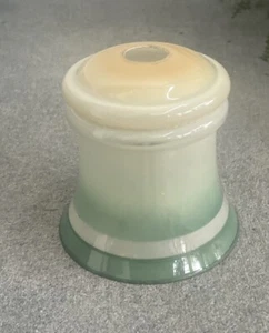 STYLISH ART DECO GREEN GLASS TABLE OR PENDANT LAMPSHADE - Foto 1 di 5