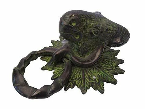 Brass Sheep Pattern Vintage Finish Door Knocker Showpiece Home Decor Cover