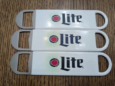 3 Miller Lite Logo Beer Bottle Bartender Speed Bar Opener Rubber Grip Tool Great - Image 1 of 2