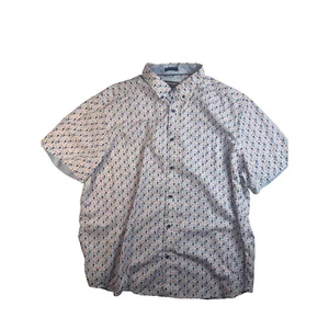 Camicia barca Johnston & Murphy XXXL stampa ancora teschio manica corta con bottoni - Foto 1 di 6