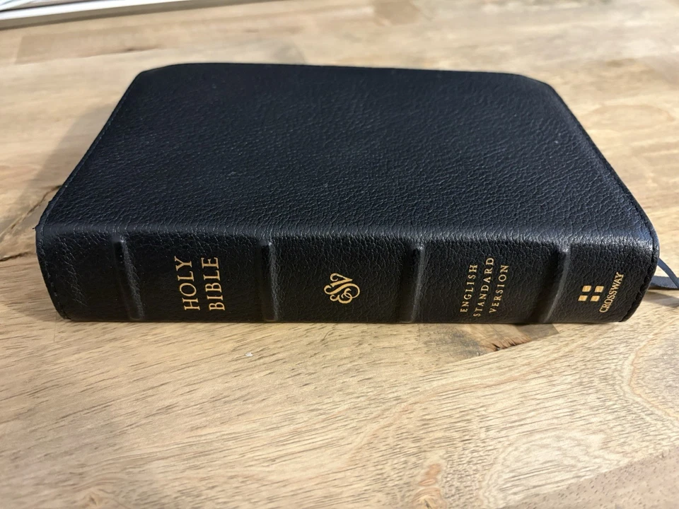 ESV Heirloom Single Column Bible -Black Goatskin- Personal Size - Image 1 of 4