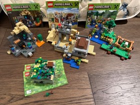 Minecraft Lego Sets: 21102, 21114, 21119, 21121 - all pieces & instructions