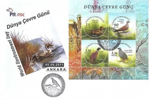 TURKEY - 2011 "WWF - World Environment Day - BIRDS" Souvenir Sheet FDC !!! - Picture 1 of 1