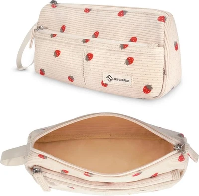 Вельветовый треугольный чехол-карандаш — клубничный мешочек Kawaii для школы и путешествий  - Изображение 1 из 4