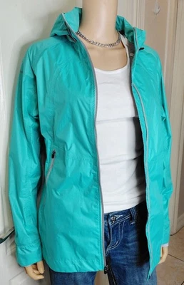 Avalanche Women's Rain Jacket Zip Hidden Hood Drawstring Waist Thumb HolstersSzL - Image 1 of 4