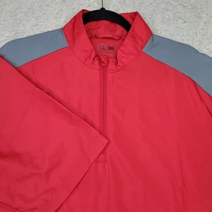 Adidas Golf Windbreaker 1/4 Zip Pullover Herren M Rot Kurzarm Performance - Bild 1 von 11
