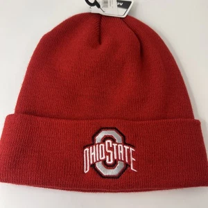 New With Tags Ohio State Buckeyes Red Cuffed Knit Beanie Hat - Picture 1 of 3