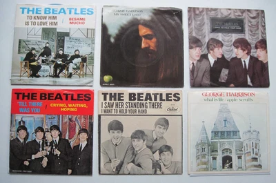 BEATLES + SOLO - 45 RPM Record Lot - W/ Picture Sleeves Foto 1 de 4