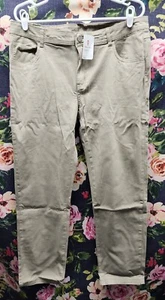 Jeans donna Roly gamba dritta beige marrone taglia US 14 regular nuovi con etichette - Foto 1 di 3