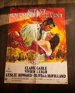 Vom Winde verweht Französisch Moyenne Vintage Filmplakat Original R1970er - Bild 1 von 7
