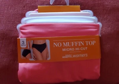 NWT Warners 3 pack No Muffin Top Microfiber Hi-Cut Comfort Waist - Image 1 of 4