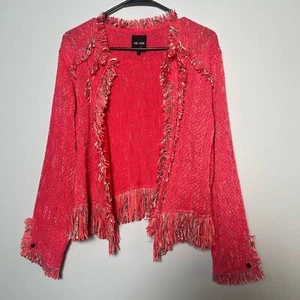 Nic + Zoe Mujer Blazer Punto Flecos Delanteros Abiertos NUEVO CON ETIQUETAS TALLA L - Imagen 1 de 5