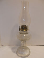 ANTIQUE/VINTAGE  Oil/Kerosene Clear Glass Lamp  W/Chimney