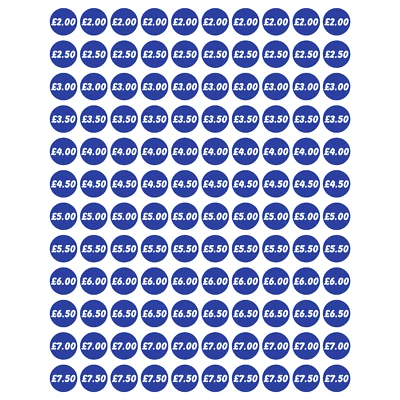 SOLO SIGNS UK Price Sticker Sheet - x120 Ice Cream and Catering Van Any Colour Any Prices