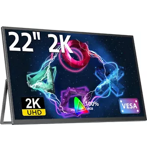 UPERFECT 2K Portable Gaming Monitor 22" 2560x1440 FreeSync HDR Laptop Monitor - Picture 1 of 7