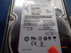 IBM 90Y9000 2TB 7200RPM 3.5 6GB NL SAS HDD 00W1152 00W1155 - Picture 1 of 5