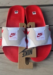 New! Nike Air Max 1 Slide Men's Size 12 Sandals White University Red Slip-On - Picture 1 of 8